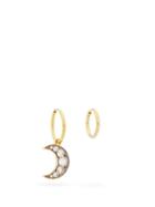 Matchesfashion.com Theodora Warre - Moon Mismatched Crystal & Gold-plated Earrings - Womens - Multi