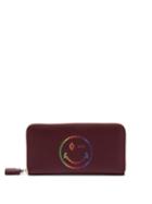 Matchesfashion.com Anya Hindmarch - Rainbow Large Zip Around Leather Wallet - Womens - Burgundy Multi