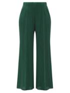Matchesfashion.com Pleats Please Issey Miyake - Technical Pleated Wide-leg Trousers - Womens - Dark Green