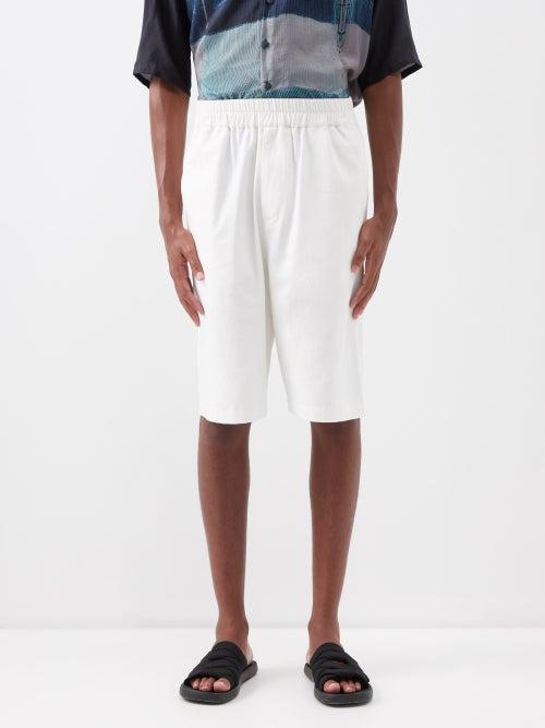 Delos - Lanzo Elasticated-waist Cotton-twill Shorts - Mens - White