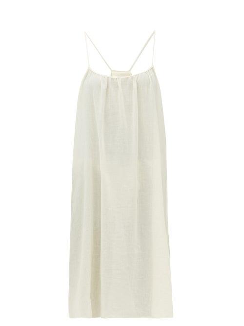Matchesfashion.com Loup Charmant - Scoop Neck Cotton Poplin Slip Dress - Womens - Ivory