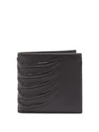 Matchesfashion.com Alexander Mcqueen - Rib Cage Embossed Leather Bi Fold Wallet - Mens - Black