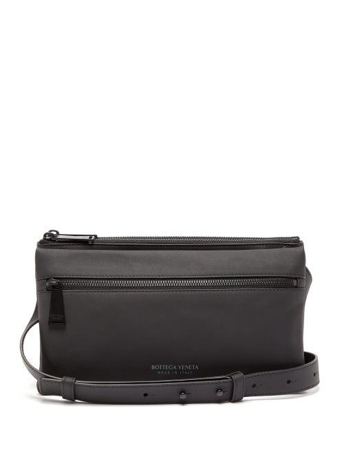 Matchesfashion.com Bottega Veneta - Logo-embossed Leather Cross-body Bag - Mens - Black