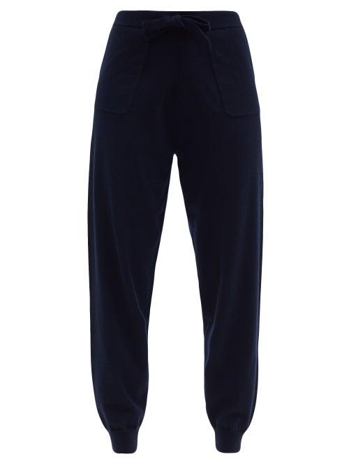 Matchesfashion.com Allude - Drawstring Cotton-blend Track Pants - Womens - Navy