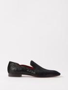 Christian Louboutin - Dandy Chick Velvet Loafers - Mens - Black Navy