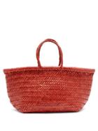 Matchesfashion.com Dragon Diffusion - Triple Jump Small Woven-leather Basket Bag - Womens - Red