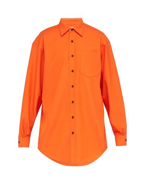 Matchesfashion.com Acne Studios - Cotton Blend Twill Shirt - Mens - Orange