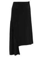Matchesfashion.com Jil Sander - Asymmetric High-rise Jersey Midi Skirt - Womens - Black