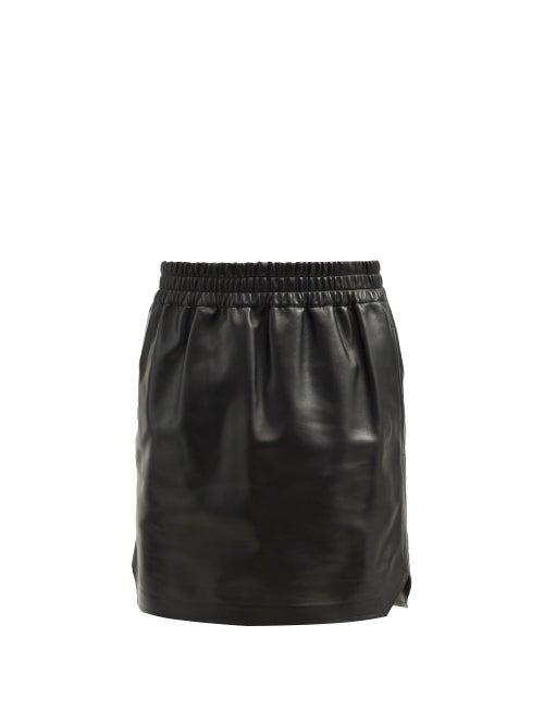 Matchesfashion.com Bottega Veneta - Elasticated-waist Leather Skirt - Womens - Black