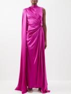 Roksanda - Asymmetric Draped Silk-satin Gown - Womens - Purple