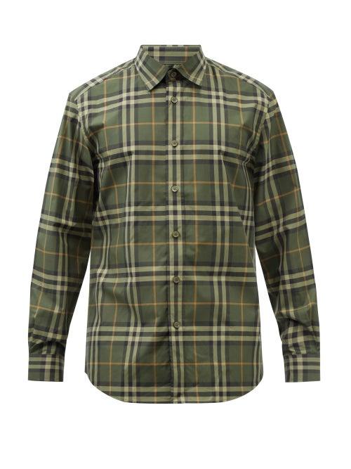 Burberry - Caxton Checked Cotton Shirt - Mens - Green