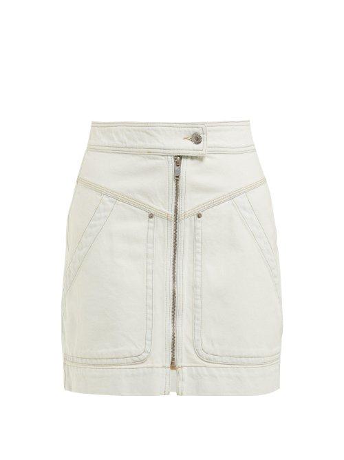 Matchesfashion.com Isabel Marant Toile - Ioline Denim Mini Skirt - Womens - Light Blue