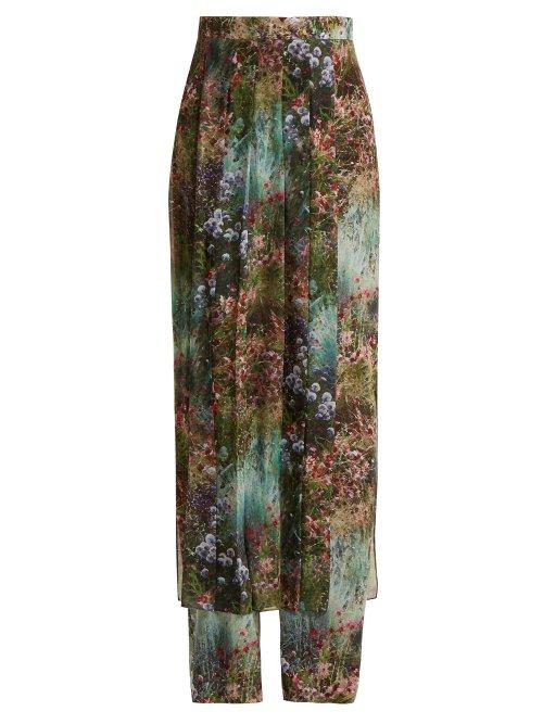 Matchesfashion.com Max Mara - Canneti Trousers - Womens - Green Print