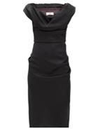 Matchesfashion.com Vivienne Westwood - Ginnie Draped Virgin-wool Cady Pencil Dress - Womens - Black