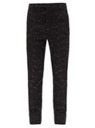 Matchesfashion.com Saint Laurent - Sequinned Boucl Tailored Trousers - Mens - Black Silver