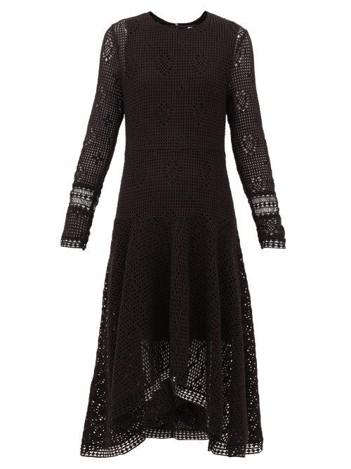Matchesfashion.com See By Chlo - Handkerchief Hem Crochet Dress - Womens - Black