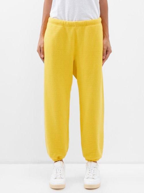 Raey - Cropped Organic Japanese-jersey Track Pants - Womens - Yellow