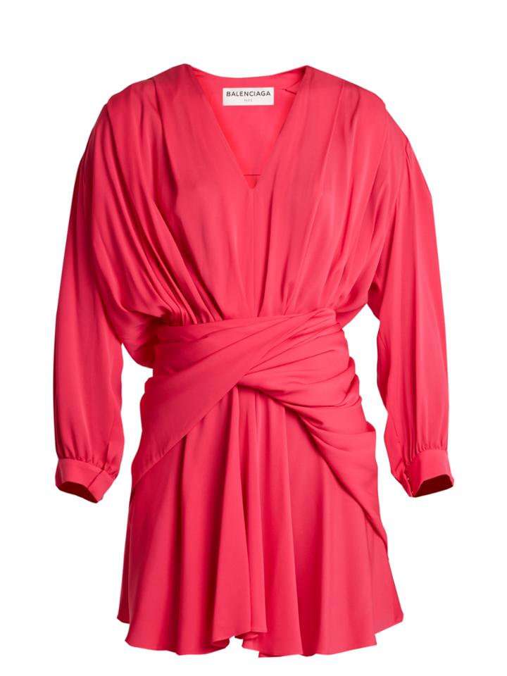 Balenciaga Uplifted Wraparound-waist Silk-blend Dress