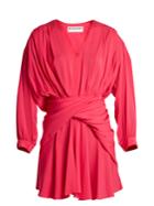 Balenciaga Uplifted Wraparound-waist Silk-blend Dress