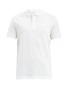Matchesfashion.com Burberry - Eddie Logo-embroidered Cotton-piqu Polo Shirt - Mens - White