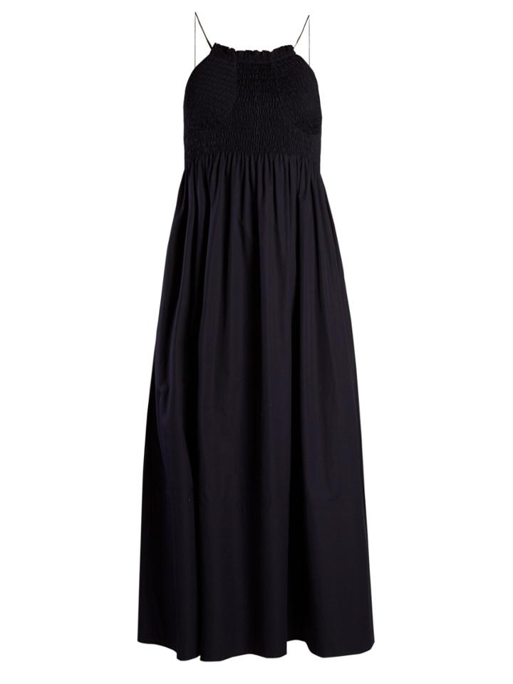 Calvin Klein 205w39nyc Sleeveless Smocked-bodice Cotton-poplin Midi Dress