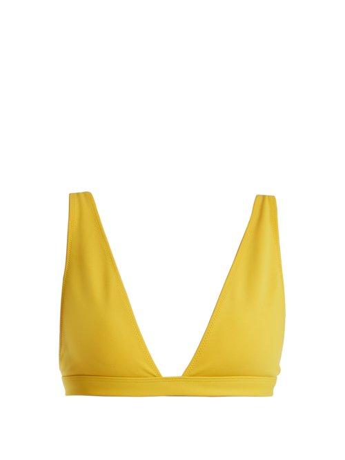 Matchesfashion.com Rochelle Sara - The Enga Triangle Bikini Top - Womens - Yellow