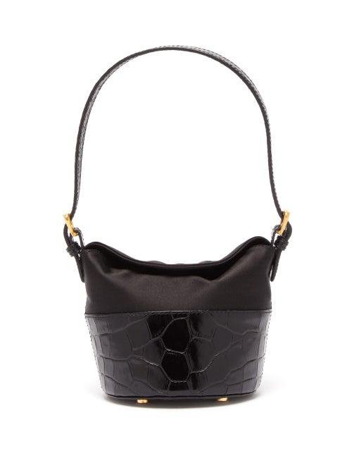 Matchesfashion.com By Far - Jamie Mini Crocodile Embossed Leather Bag - Womens - Black