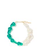 Completedworks - Pearl & 14kt Gold-plated Beaded Bracelet - Womens - Green