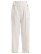 The Row Piefer Wide-leg Cotton-blend Trousers
