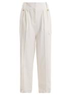 The Row Piefer Wide-leg Cotton-blend Trousers