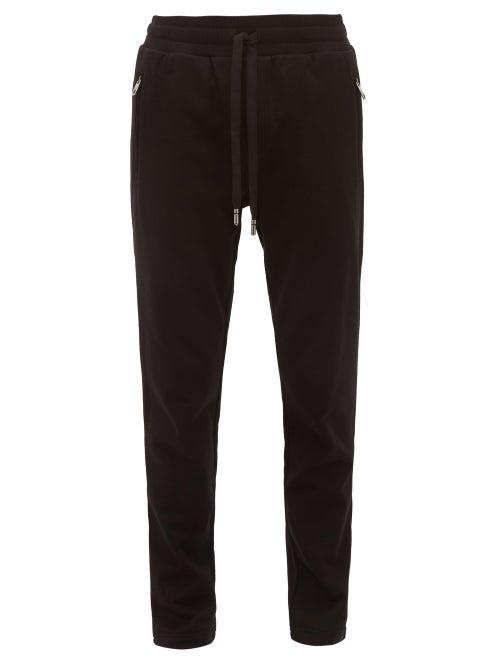 Matchesfashion.com Dolce & Gabbana - Dg Logo Patch Cotton Track Pants - Mens - Black