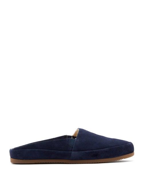 Matchesfashion.com Mulo - Backless Suede Loafers - Mens - Blue