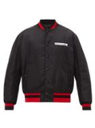 Matchesfashion.com Versace - Logo Embroidered Bomber Jacket - Mens - Black