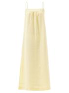 Matchesfashion.com Casa Raki - Vicky Tie-back Organic-linen Dress - Womens - Yellow