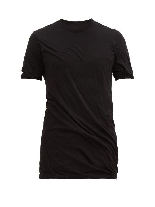 Matchesfashion.com Rick Owens - Longline Folded Cotton Jersey T Shirt - Mens - Black