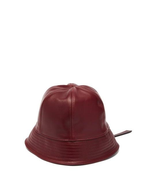 Matchesfashion.com Loewe - Leather Bucket Hat - Womens - Burgundy