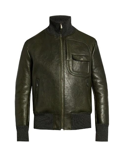 Bottega Veneta Funnel-neck Leather Jacket