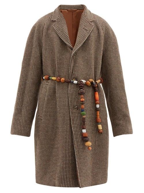 Matchesfashion.com Bode - Brick Beaded Belt Single Breasted Wool Coat - Mens - Multi