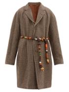 Matchesfashion.com Bode - Brick Beaded Belt Single Breasted Wool Coat - Mens - Multi