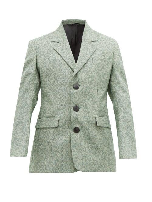 Matchesfashion.com Namacheko - Shirin Single Breasted Wool Blend Jacket - Mens - Green