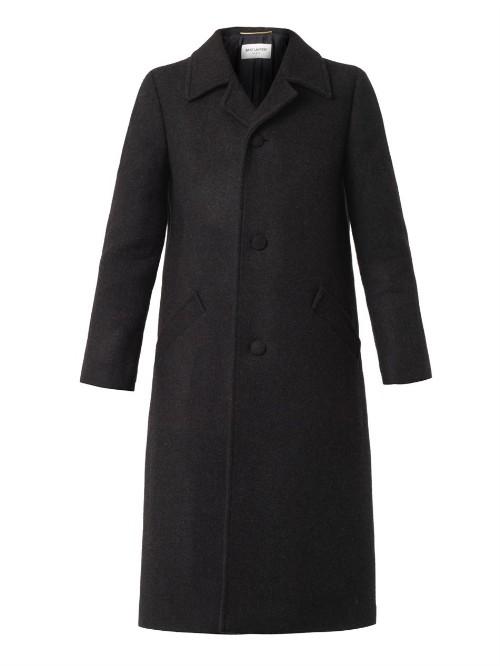 Saint Laurent Wool And Angora-blend Tailored Coat
