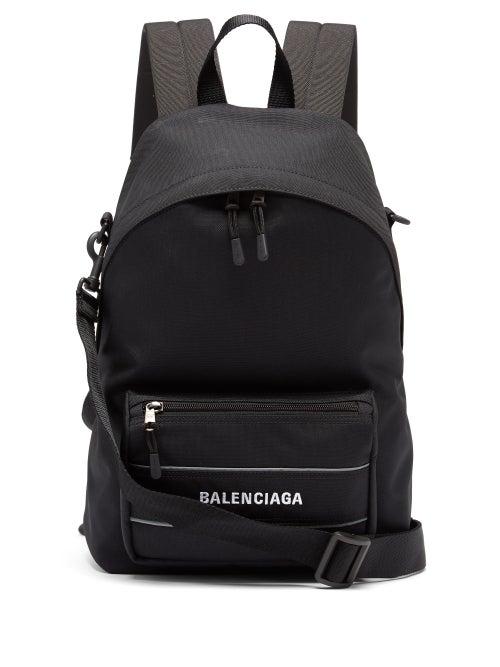 Matchesfashion.com Balenciaga - Multi-strap Logo-embroidered Backpack - Mens - Black