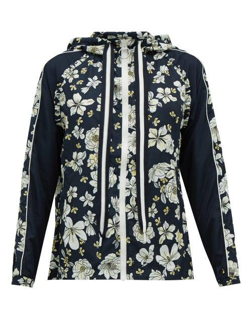Matchesfashion.com The Upside - Ash Peony Print Technical Hooded Jacket - Womens - Blue Multi