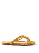 Le Monde Beryl - Rope-braided Suede Sandals - Womens - Gold