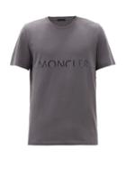 Matchesfashion.com Moncler - Split-logo Cotton-jersey T-shirt - Mens - Dark Grey
