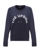 Matchesfashion.com The Upside - Bondi Logo-print Cotton-jersey Sweatshirt - Womens - Navy