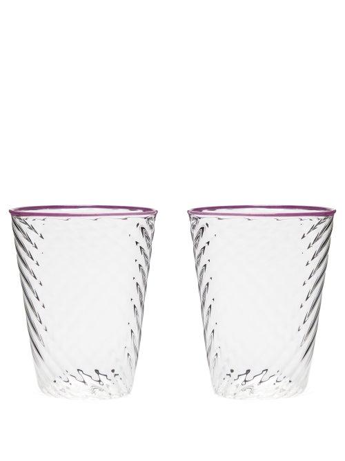 Matchesfashion.com Campbell-rey - X Laguna B Set Of Two Cosima Highball Glasses - Purple Multi