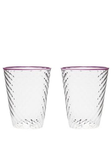 Matchesfashion.com Campbell-rey - X Laguna B Set Of Two Cosima Highball Glasses - Purple Multi