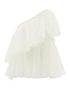Matchesfashion.com Molly Goddard - Gracie One-shoulder Tiered Tulle Top - Womens - Ivory