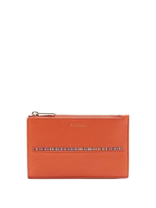 Matchesfashion.com Paul Smith - Signature-stripe Leather Wallet - Mens - Orange